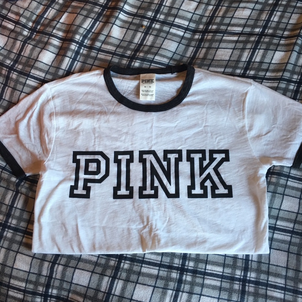 FINAL PRICE VS PINK Black and White Ringer T-shirt